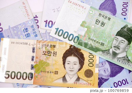 韓国の紙幣 韓国の紙幣 100769859