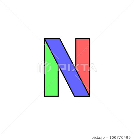 Font alphabet folded from colored paper, letter made in multi-colored ribbon, vector illustration 10EPS 100770499