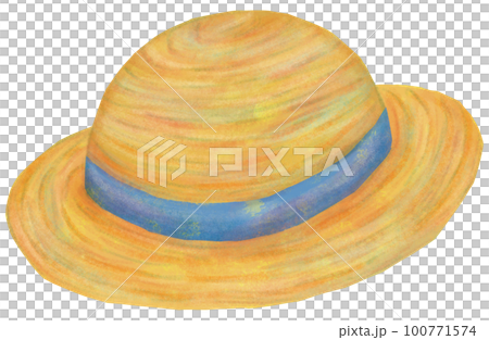 blue ribbon straw hat 100771574