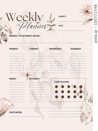 Minimalistic planners , daily, weely, monthly. Annual wall calendar planner template. Week starts on Monday.Clear and simple printable to do list. Business organizer page. Paper sheet. 100772548