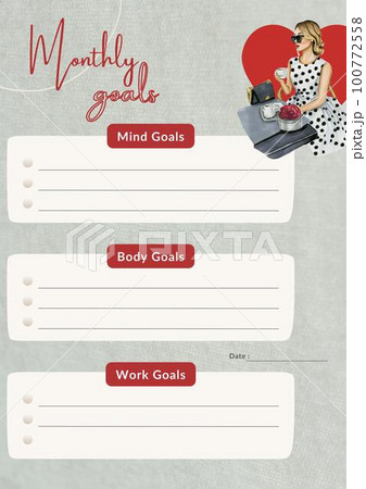 Minimalistic planners , daily, weely, monthly. Annual wall calendar planner template. Week starts on Monday.Clear and simple printable to do list. Business organizer page. Paper sheet. Minimalistic planners , daily, weely, monthly. Annual wall calendar planner template. Week starts on Monday.Clear and simple printable to do list. Business organizer page. Paper sheet. 100772558