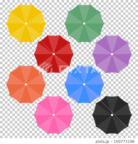 Open umbrella color variation illustration set 100773196