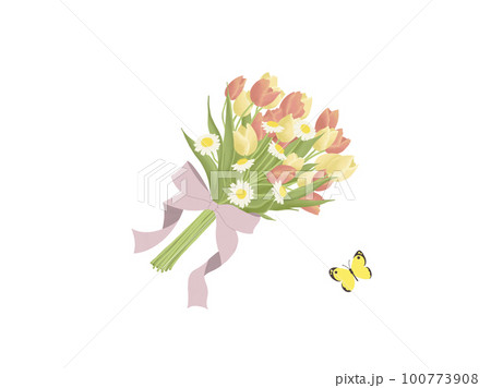 チューリップの花束：フレーム無し 100773908
