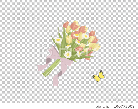 Bouquet of tulips: no frame 100773908