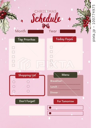 Minimalistic planners , daily, weely, monthly. Annual wall calendar planner template. Week starts on Monday.Clear and simple printable to do list. Business organizer page. Paper sheet. 100774975