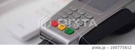 Payment terminal for receiving money and paying with bank card Payment terminal for receiving money and paying with bank card 100775812