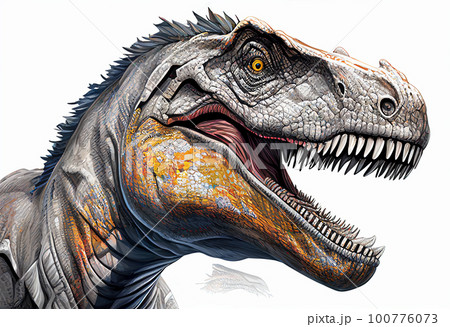 イラスト原画 獲物を狙うティラノサウルス 「暴君」 絵画