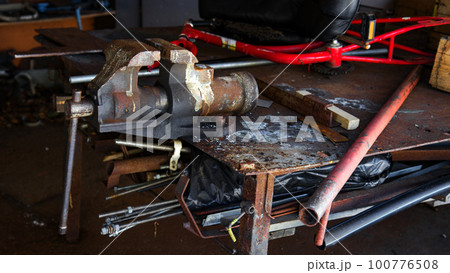 workbench with tools 100776508