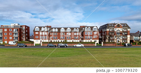 Real estate buildings along the promenade in Lytham St Annes Lancashire UK 100779320