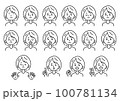 女性の表情アイコン 100781134