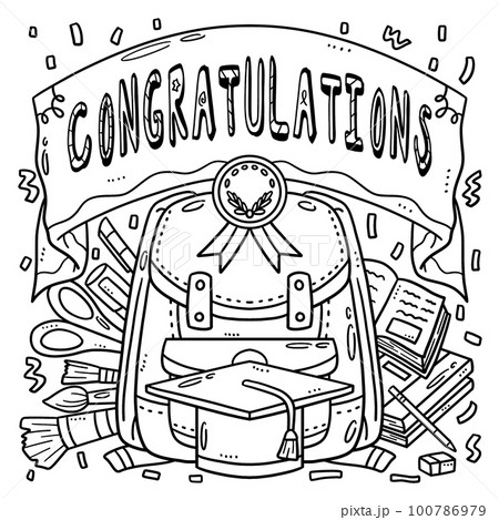Graduation Day Greeting Coloring Page for Kids Graduation Day Greeting Coloring Page for Kids 100786979
