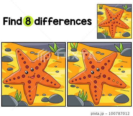 Sea Star Animal Find The Differences 100787012