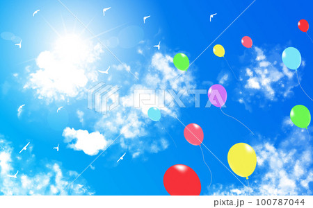 青空と太陽と風船 100787044