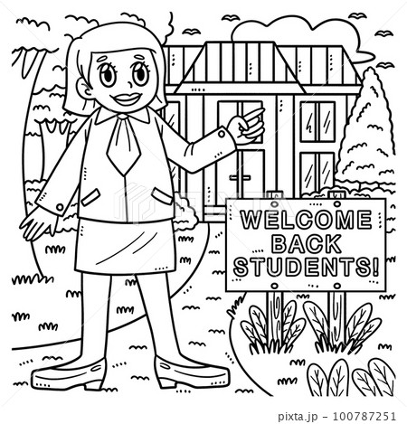 Back To School Welcome Back Students Coloring Page 100787251