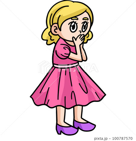 Amazed Woman Cartoon Colored Clipart Illustrationのイラスト素材 [100787570 ...