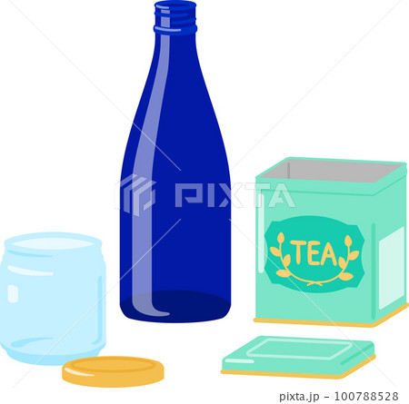 茶葉の空き缶と空き瓶 100788528