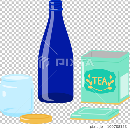 茶葉の空き缶と空き瓶 100788528