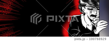 70年代少女漫画イケメンが壁の隙間から何かを目撃し大泣きするワイドサイズイラスト 70年代少女漫画イケメンが壁の隙間から何かを目撃し大泣きするワイドサイズイラスト 100788929