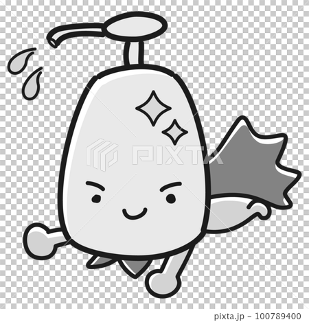 Alcohol disinfectant spray bottle hero character (black and white) Alcohol disinfectant spray bottle hero character (black and white) 100789400