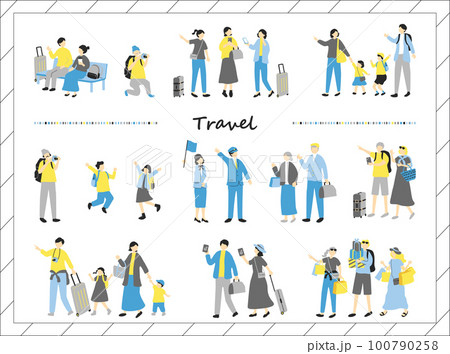 旅行を楽しむ人達 旅行を楽しむ人達 100790258