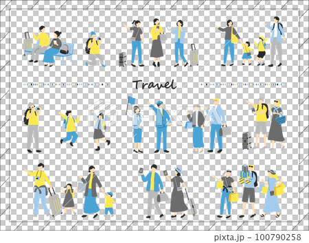 旅行を楽しむ人達 旅行を楽しむ人達 100790258