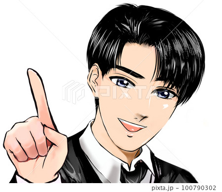 黒髪イケメン男子イラスト 麦田屋を超イケメン化 身長:176cm