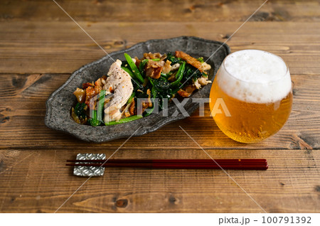 鶏胸肉の塩麹漬けの炒め物 鶏胸肉の塩麹漬けの炒め物 100791392