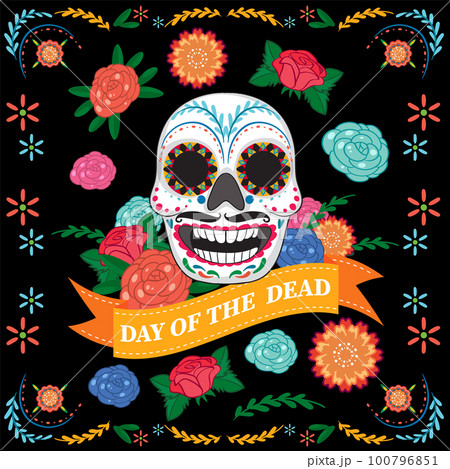 Day of the dead with calaca skull Day of the dead with calaca skull 100796851