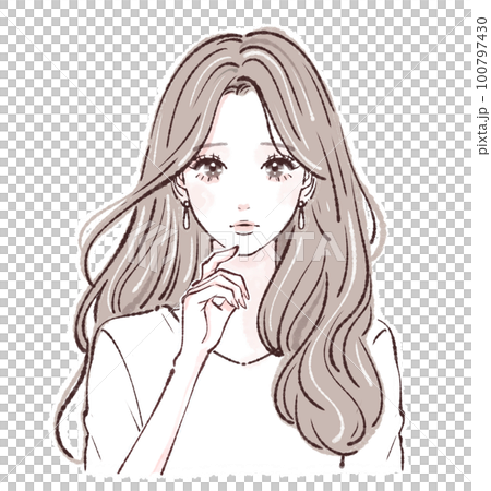 Female illustration material Female illustration material 100797430