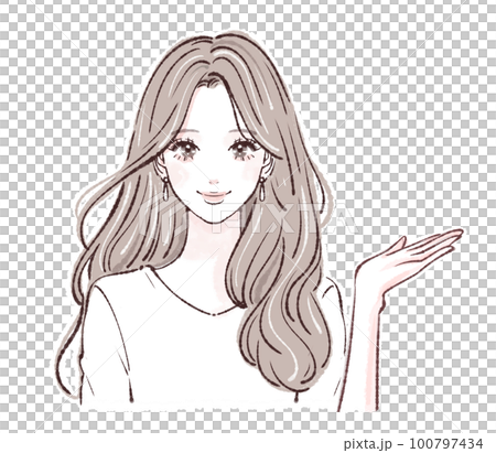 Female illustration material Female illustration material 100797434