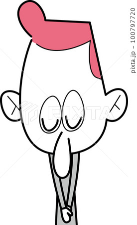 頭を下げる男性のイラスト 100797720