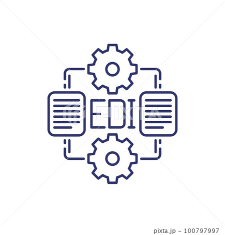 EDI icon, Electronic Data Interchange line design 100797997