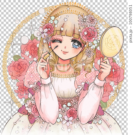 少女まんが風・アイメイクを楽しむヨーロッパのお姫様 少女まんが風・アイメイクを楽しむヨーロッパのお姫様 100798051