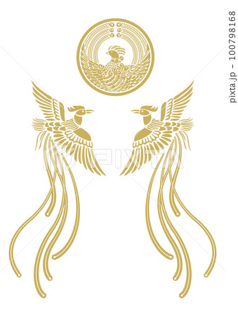 Chinese phoenix in japan_鳳凰セット_素材：ベクター_グラフィック 100798168