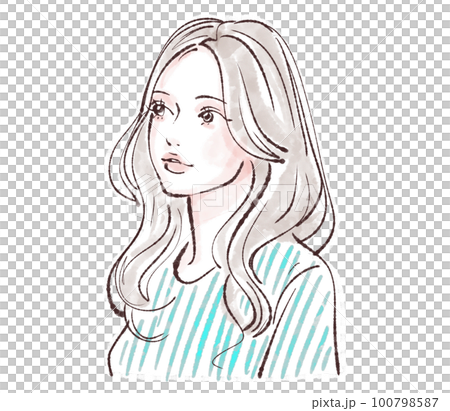 Female illustration material Female illustration material 100798587