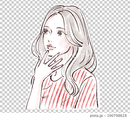 Female illustration material 100798628
