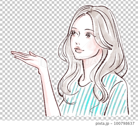 Female illustration material Female illustration material 100798637