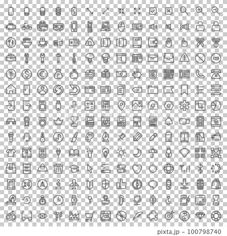 Line drawing mini business icon set 100798740