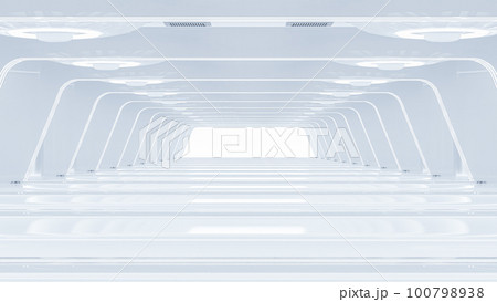 Scientific laboratory white room or Sci-Fi corridor white color. Science elements and Technology background. Can be used in education, science industry background. 100798938