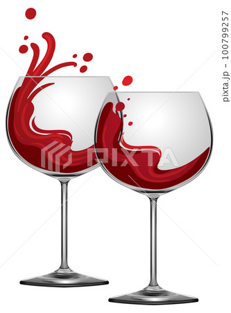 Red wine glasses isolated 100799257