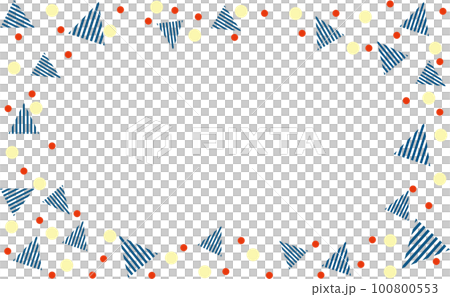 可愛的手繪條紋三角框 100800553