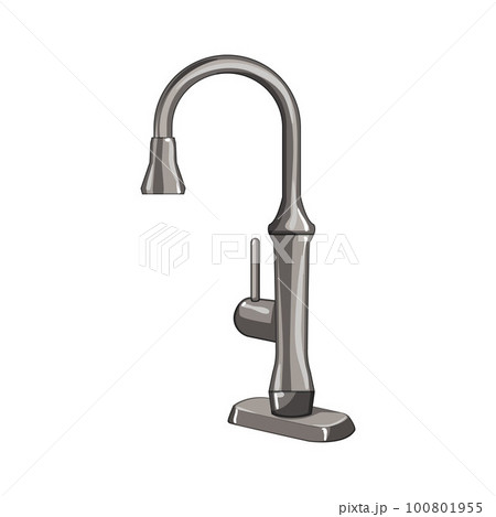 wash kitchen faucet cartoon vector illustration 100801955