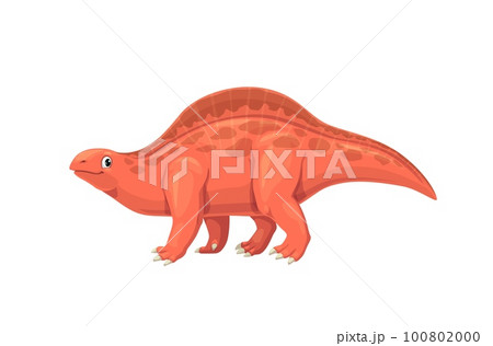 Cartoon lotosaurus dinosaur character. Isolated vector extinct genus of sail-backed poposauroid lived in the Late Middle Triassic period in China. Prehistoric reptile, ancient wildlife creature Cartoon lotosaurus dinosaur character. Isolated vector extinct genus of sail-backed poposauroid lived in the Late Middle Triassic period in China. Prehistoric reptile, ancient wildlife creature 100802000