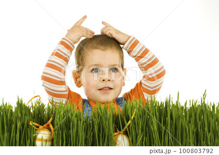 Portrait of happy  child 100803792