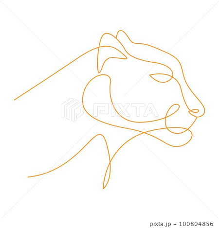 Lion line art logo icon design 100804856