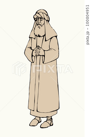 Old Pharisee Priest. Vector drawing Old Pharisee Priest. Vector drawing 100804951