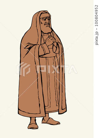 Old Pharisee Priest. Vector drawing Old Pharisee Priest. Vector drawing 100804952