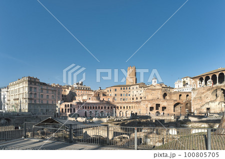 View of Trajan's forum in Rome 100805705
