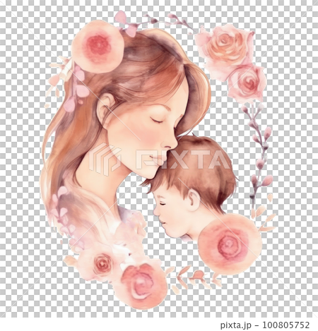 Mother's Day watercolor background. Illustration AI Generative 100805752