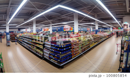 Supermarket Inside. Illustration AI Generative 100805854